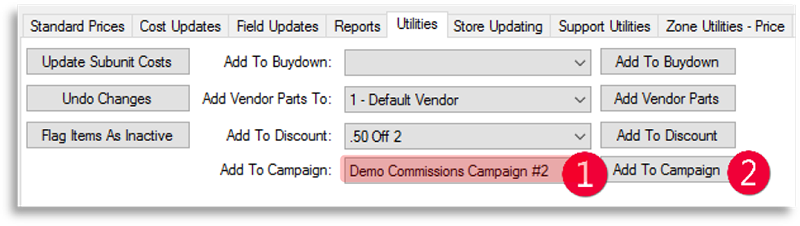 Apply Commission Campaign to Items via Mass Updates