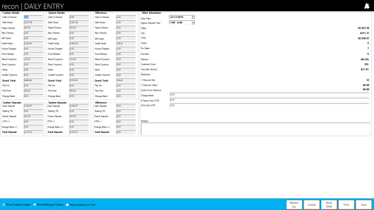 Daily Reconciliation in POS