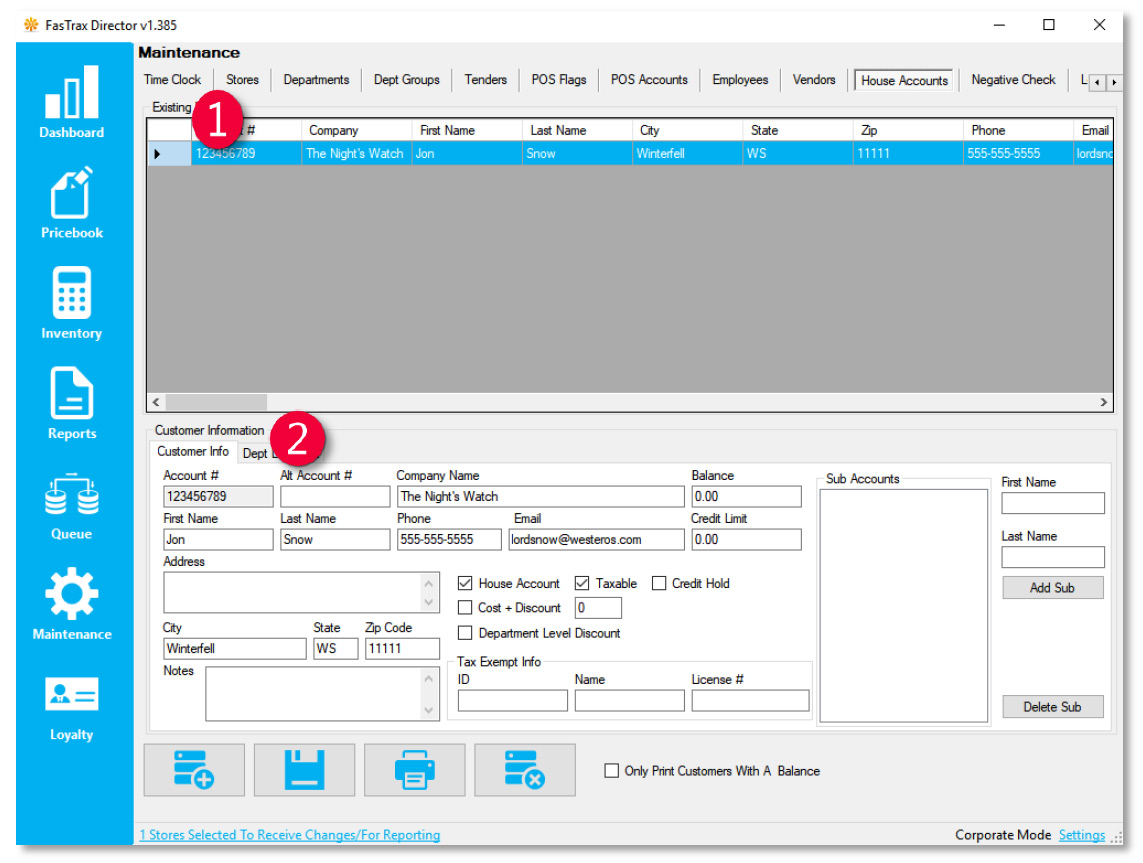 Overview of House Accounts