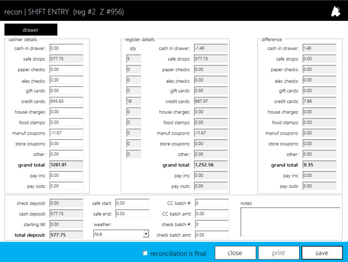 Shift Reconciliation in POS