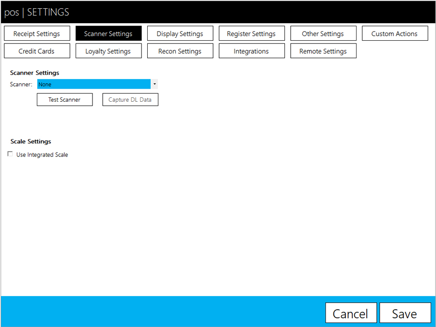 Scanner Settings