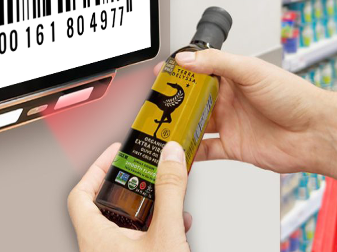 Hardware unit scans the product